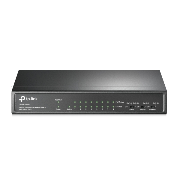 [TL-SF1009P] Switch de bureau TP-Link 9 ports 10/100 Mbps avec 8 ports PoE+