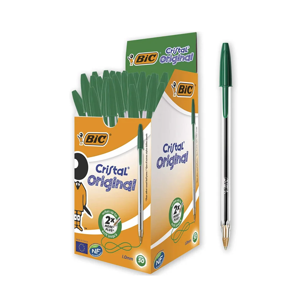 [70330129641] Boite 50 Stylo Bic Cristal Original VERT