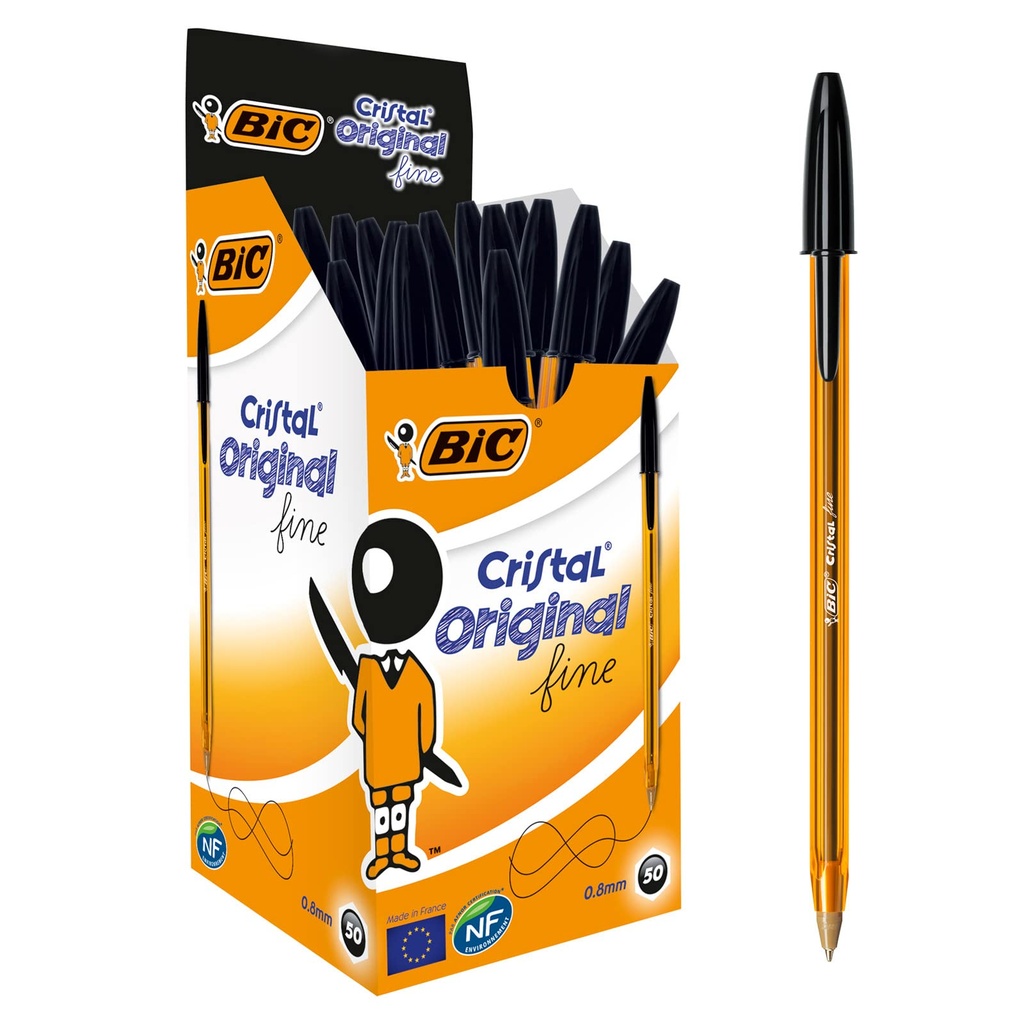 [3086121101144] Boite 20 Stylo Bic Original Fine 0.8 mm NOIR