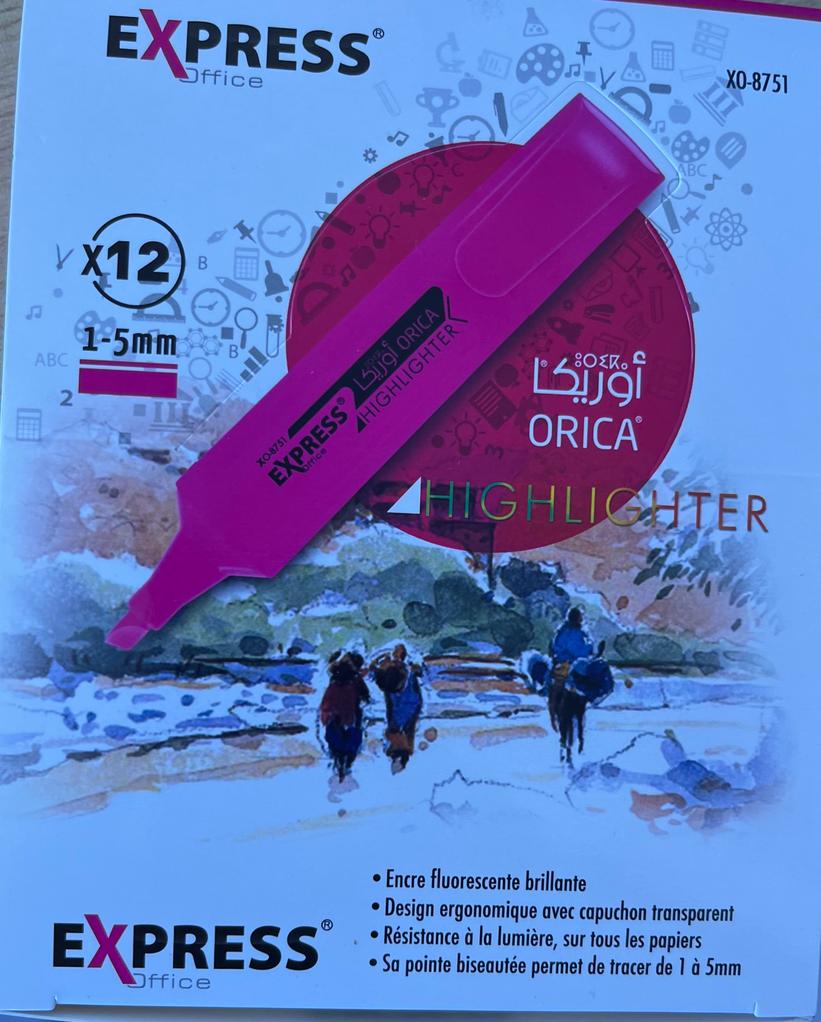 Boite 12 Surligneur XO-8751 Rose Express