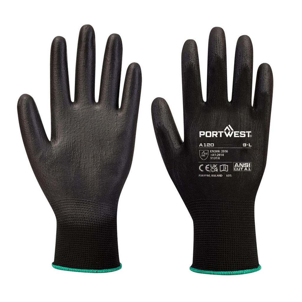 [A120] Gants enduit PU Noir - PortWest