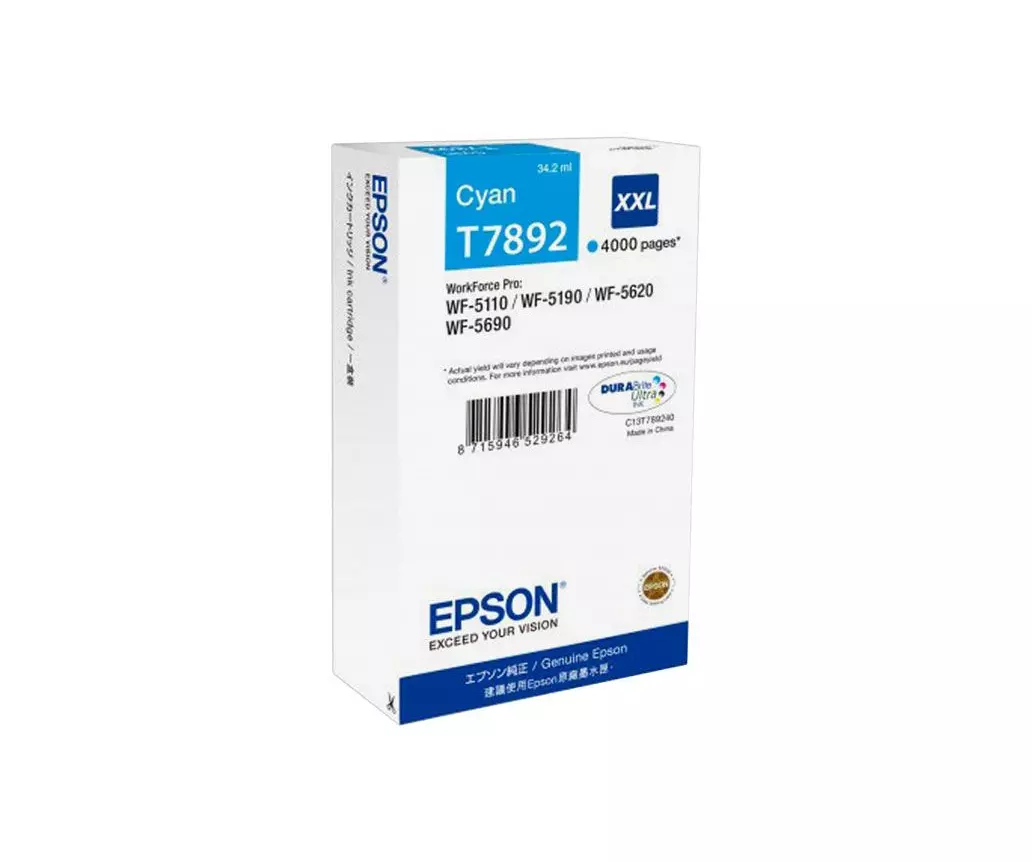 Epson T7892 Cyan - Cartouche d'encre XXL (C13T789240) - Joutech