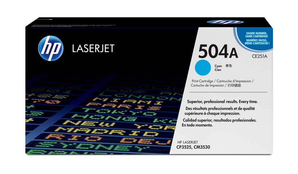 HP 504A Cyan - Toner HP LaserJet d'origine (CE251A)