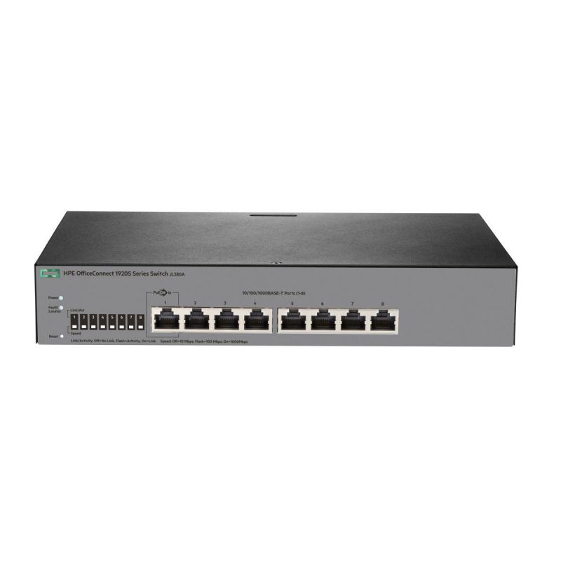 SWITCH HPE OFFICECONNECT 1920S 8G GIGABIT SMART MANAGED (JL380A) - Joutech