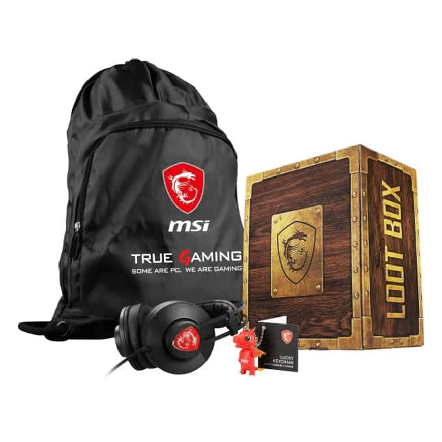 Pack MSI Loot Box – Casque Gamer + Sac à Dos Gamer + Porte à clé Lucky Chain (4719072743581) - Joutech