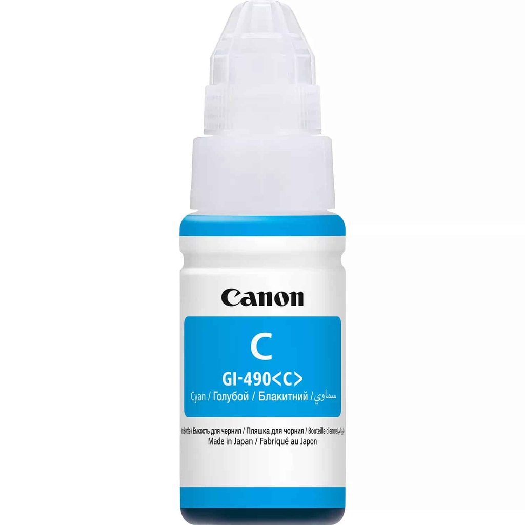 Bouteille d'encre Canon GI-490C - Cyan (0664C001AA) (0664C001AB) - Joutech
