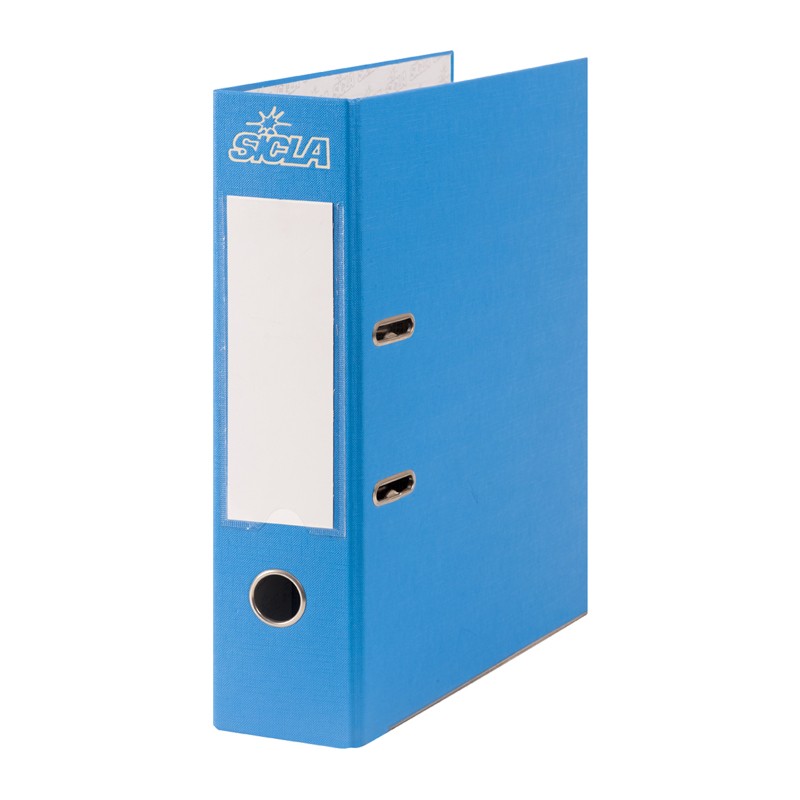 [AL-SI BLEU CLAIR] Classeur A Levier Simili Cuir Bleu Clair 32X28cm 8cm