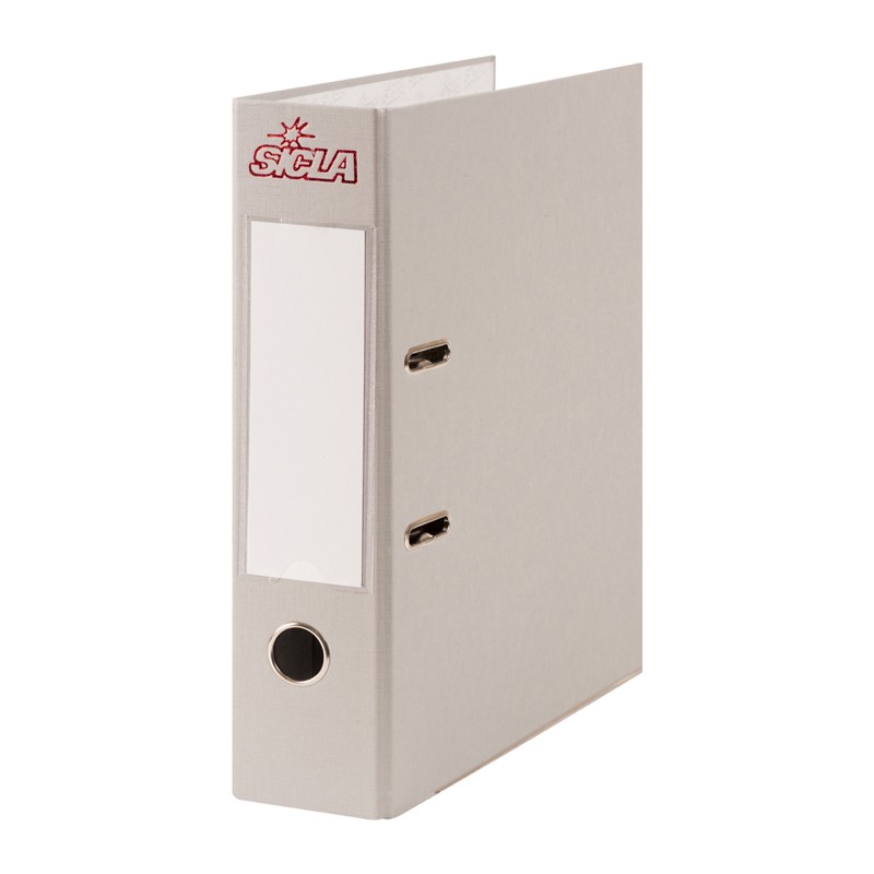 [AL-SI GRIS] Classeur A Levier Simili Cuir Gris 32X28cm 8cm