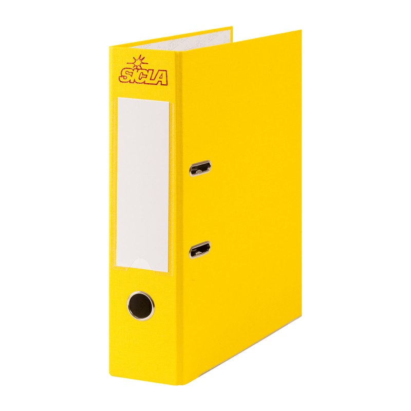 [AL-SI JAUNE] Classeur A Levier Simili Cuir Jaune 32X28cm 8cm