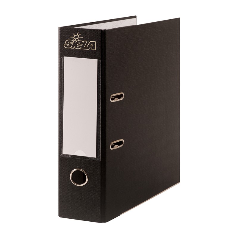 Classeur A Levier Simili Cuir Noir 32X28cm 8cm