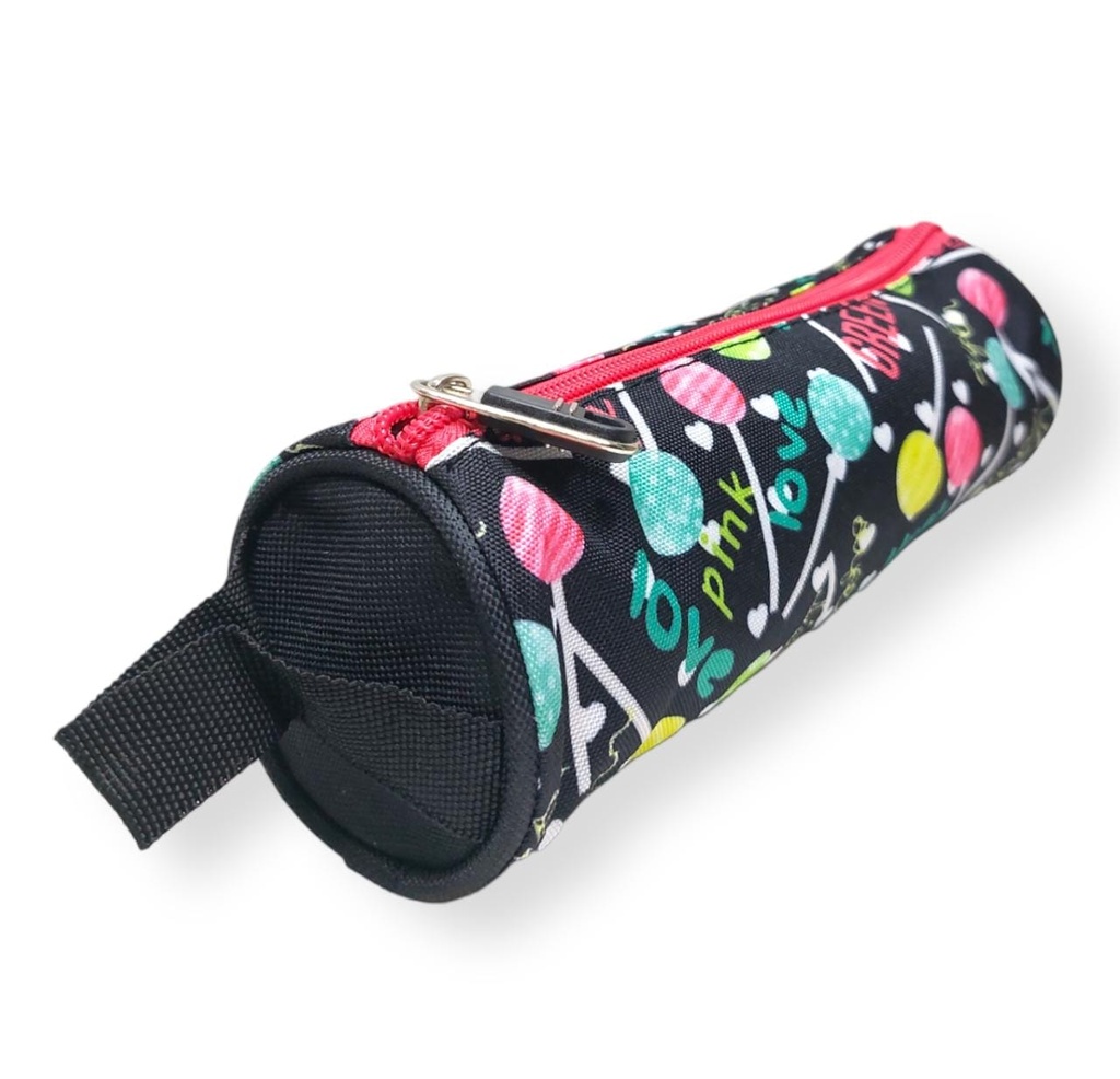 Trousse ronde pour filles en Rose et noir shipe