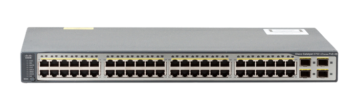 [C3750V2-48PS-S] Switch Réseau Cisco Niveau 3 Catalyst 3750v2 : 48 Ports 10/100 PoE+ 370W + 4 SFP, IP Base